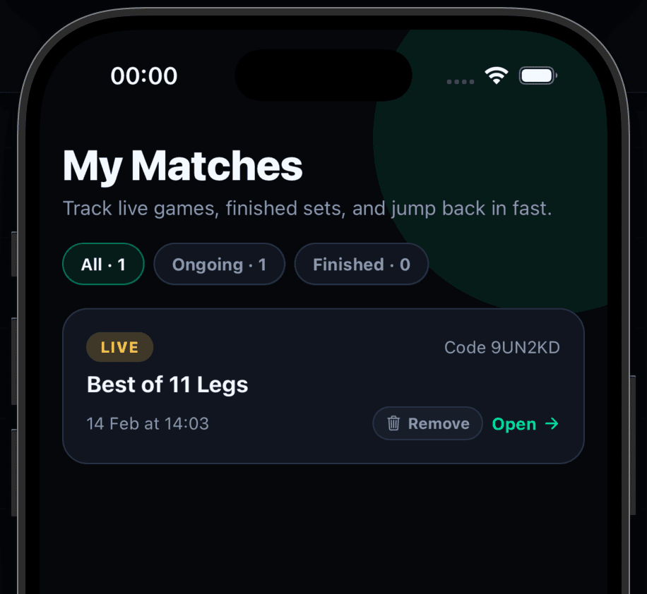 DartFlow app screenshot - community lobby